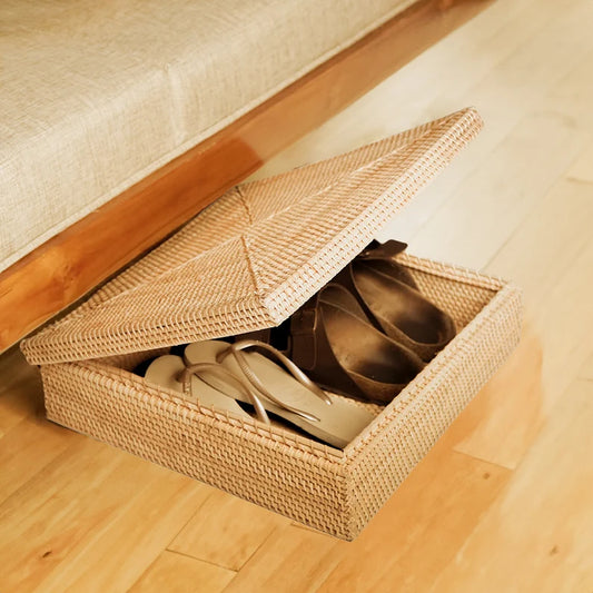 Handwoven Rattan Storage Box: A Stylish Solution for Bedroom Organisation Gift for him/her