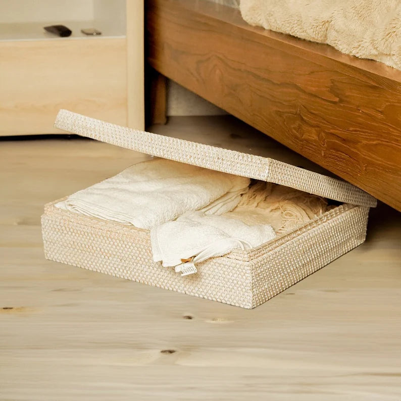 Handwoven Rattan Storage Box: A Stylish Solution for Bedroom Organisation Gift for him/her